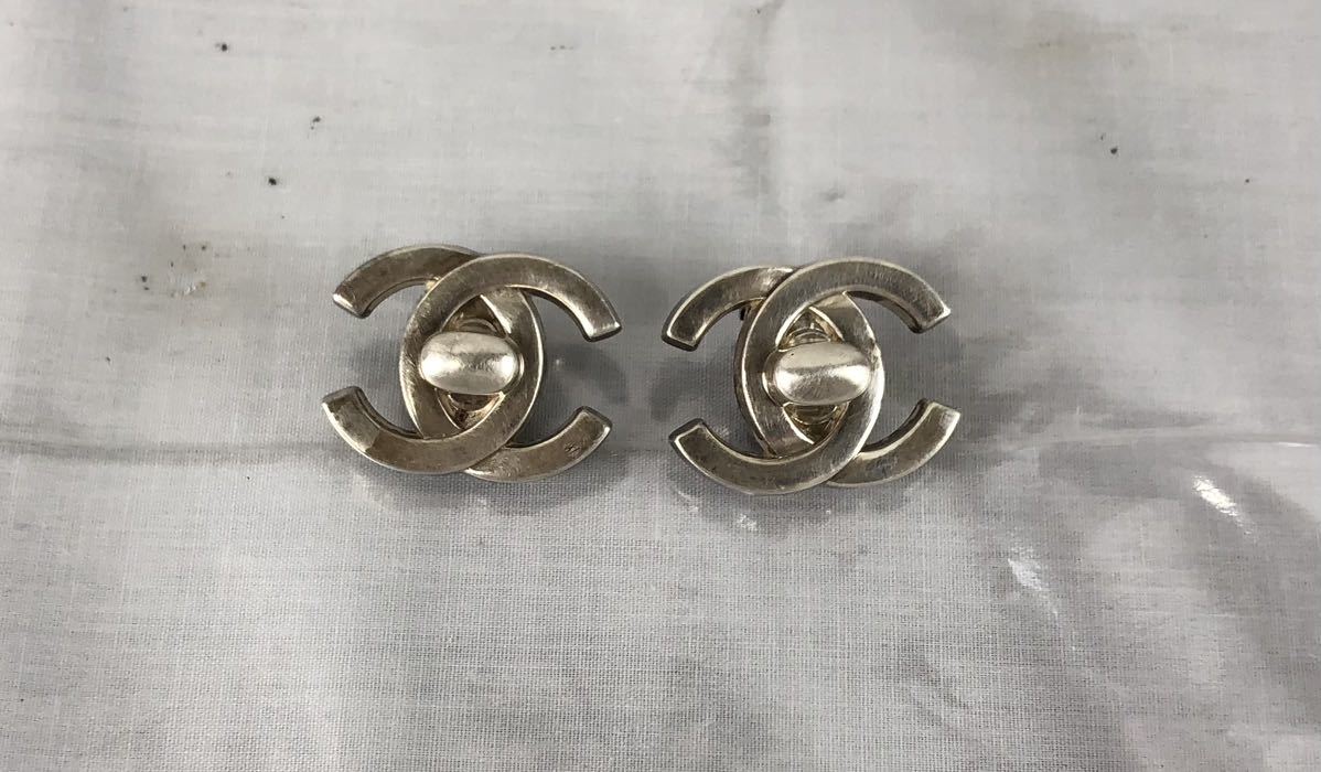 SK190】CHANEL シャネル イヤリング ココマーク シルバー ヴィンテージ