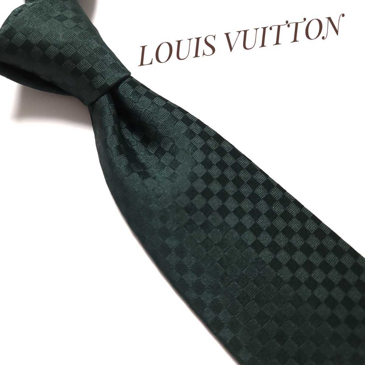 美品 LOUIS VUITTON ルイヴィトン ネクタイ ハイブランド 高級 緑 グリーン 1024