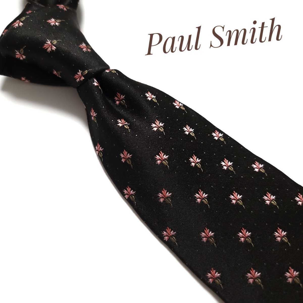 超安い】 Paul Smith 1125 シルク ブラック 黒 ブランド ネクタイ