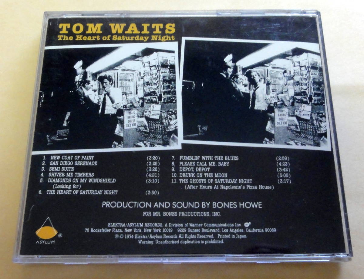 トム・ウェイツ Tom Waits / 土曜の夜 The Heart Of Saturday Night CD 　_画像2