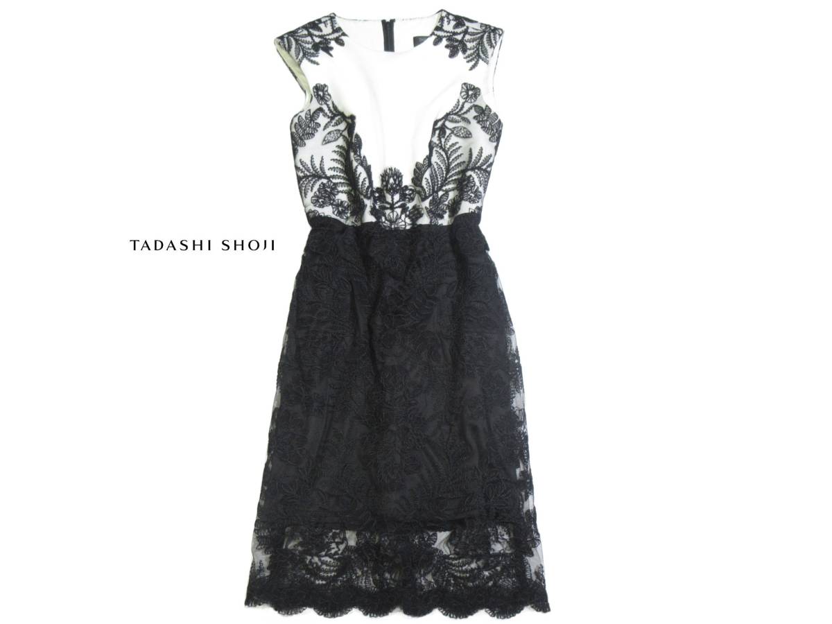 TADASHI SHOJI タダシ ショージ レース コントラスト ドレス ワンピース 2P_up-o