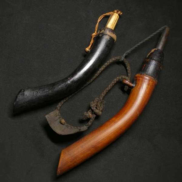 b0628a 火縄銃道具 江戸期 火薬入れ 焔硝入 煙硝入 軍隊 武具 | boum.ma