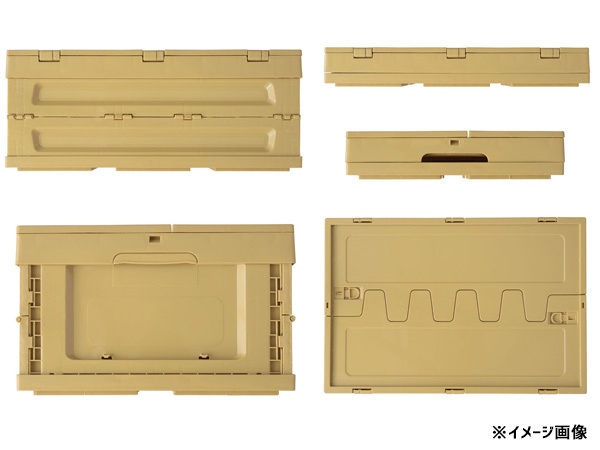 東谷 フォールディング コンテナL ベージュ かご 収納 アウトドア 折り畳み 高さ35.5cm LFS-34SBE あずまや メーカー直送 送料無料_画像3