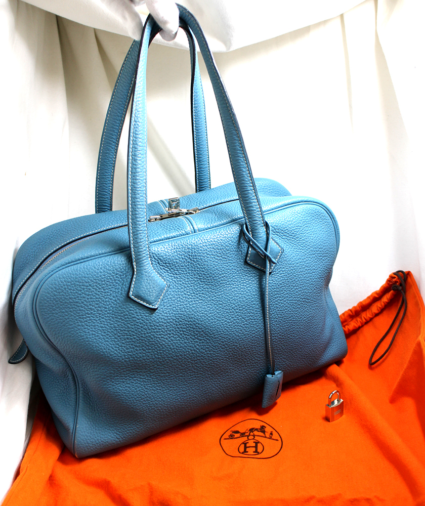 HERMES】エルメス ヴィクトリア2 35 ブルージーン トリヨンクレマンス ...