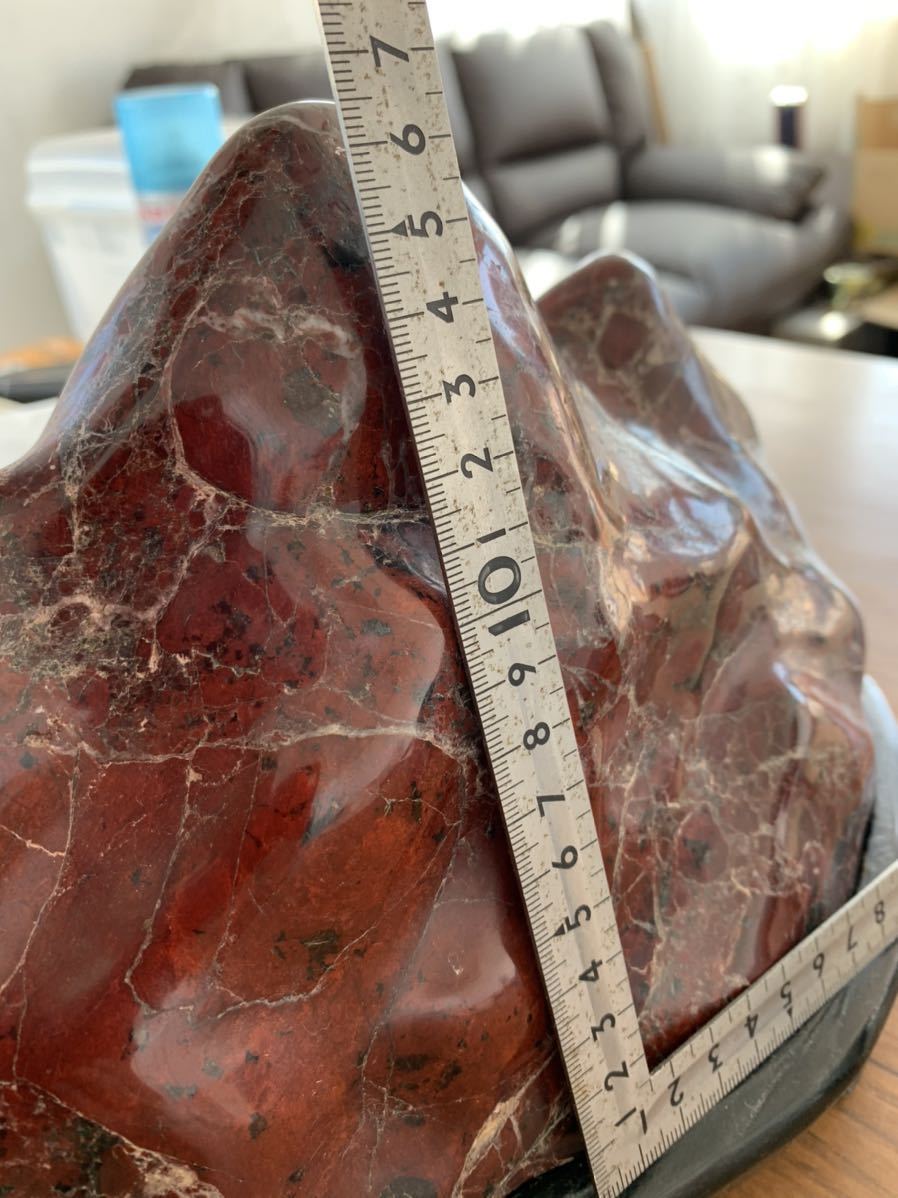 赤石 横幅：重量：6.8kg 台座あり● 観賞石 盆石 天然石の画像6