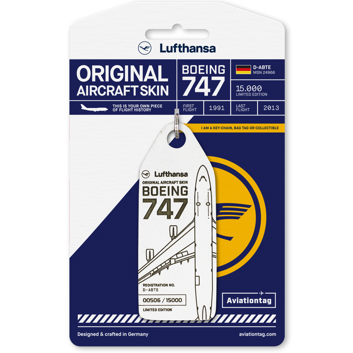 人気カラーの AVIATIONTAG B747 D-ABTE Lufthansa アビエーションタグ