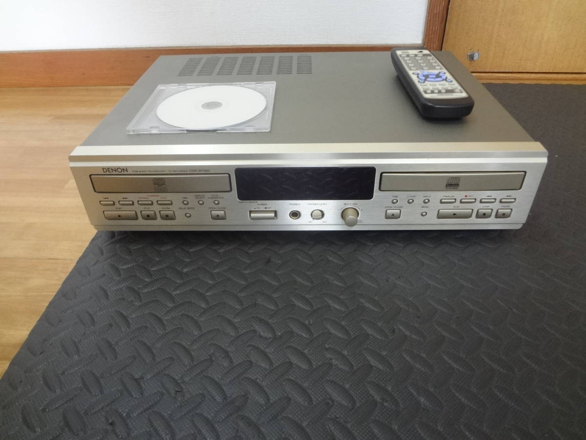 品 DENON CDレコーダーCDR-W1500 録再確認 リモコン、録音CD１枚付き