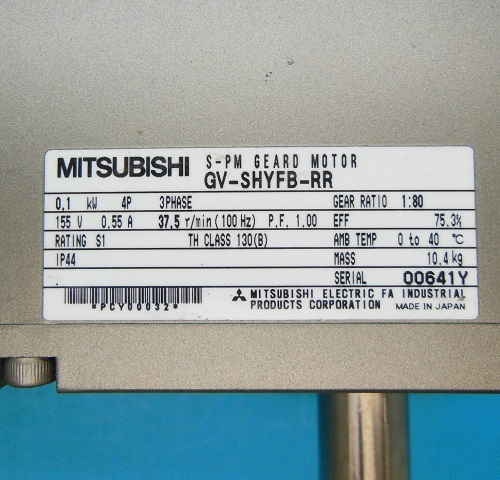 GV-SHYFB-RR 0.1kw 1/80　ギヤードモーター　三菱電機　ランクS中古品_画像3