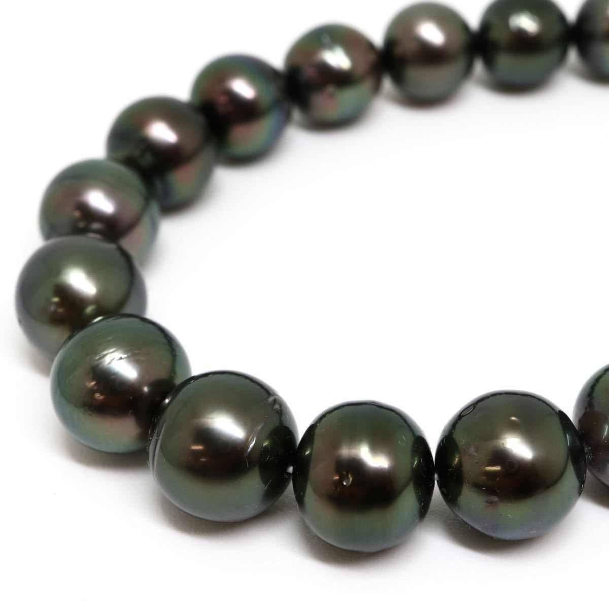 高品質!!南洋黒蝶真珠ネックレス 8.5-11.00mm シルバー 63.2g 44cm