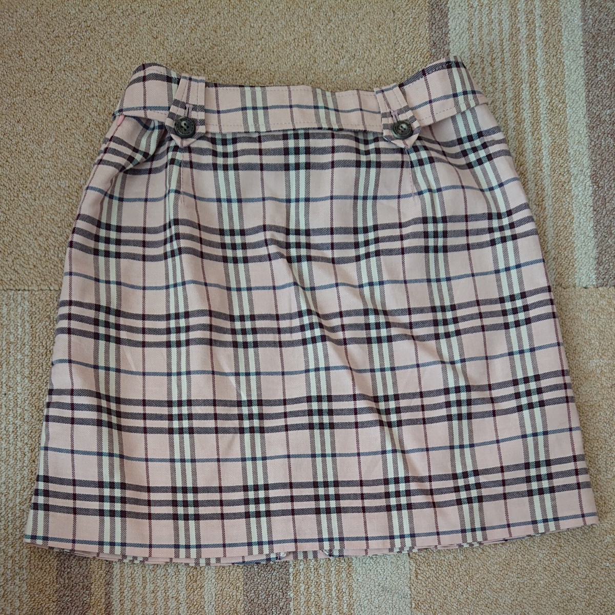バーバリーブルーレーベル チェック柄 プリーツスカート 36(S) BURBERRY BLUE LABEL ゴルフスカートにも