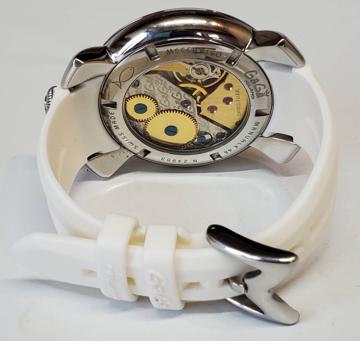 ガガミラノ GAGAMILANO MANUALE 48MM モザイク 手巻き 腕時計 稼働品