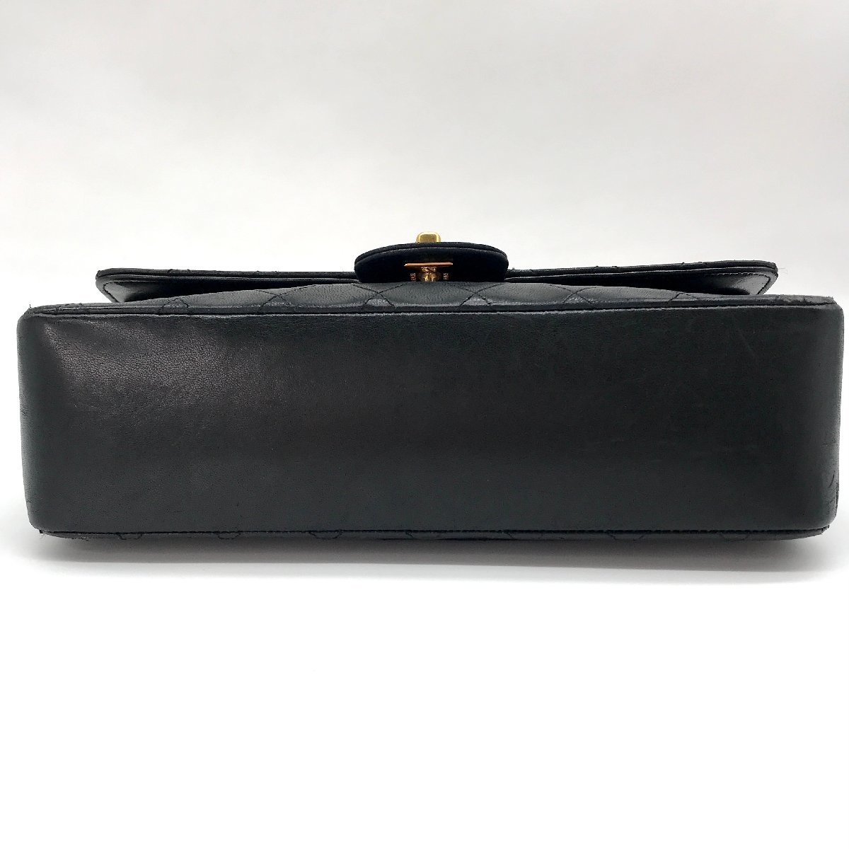 M4320 1円 良品 CHANEL シャネル マトラッセ ココマーク ターンロック Wフラップ Wチェーン ショルダー バッグ ブラック_画像3