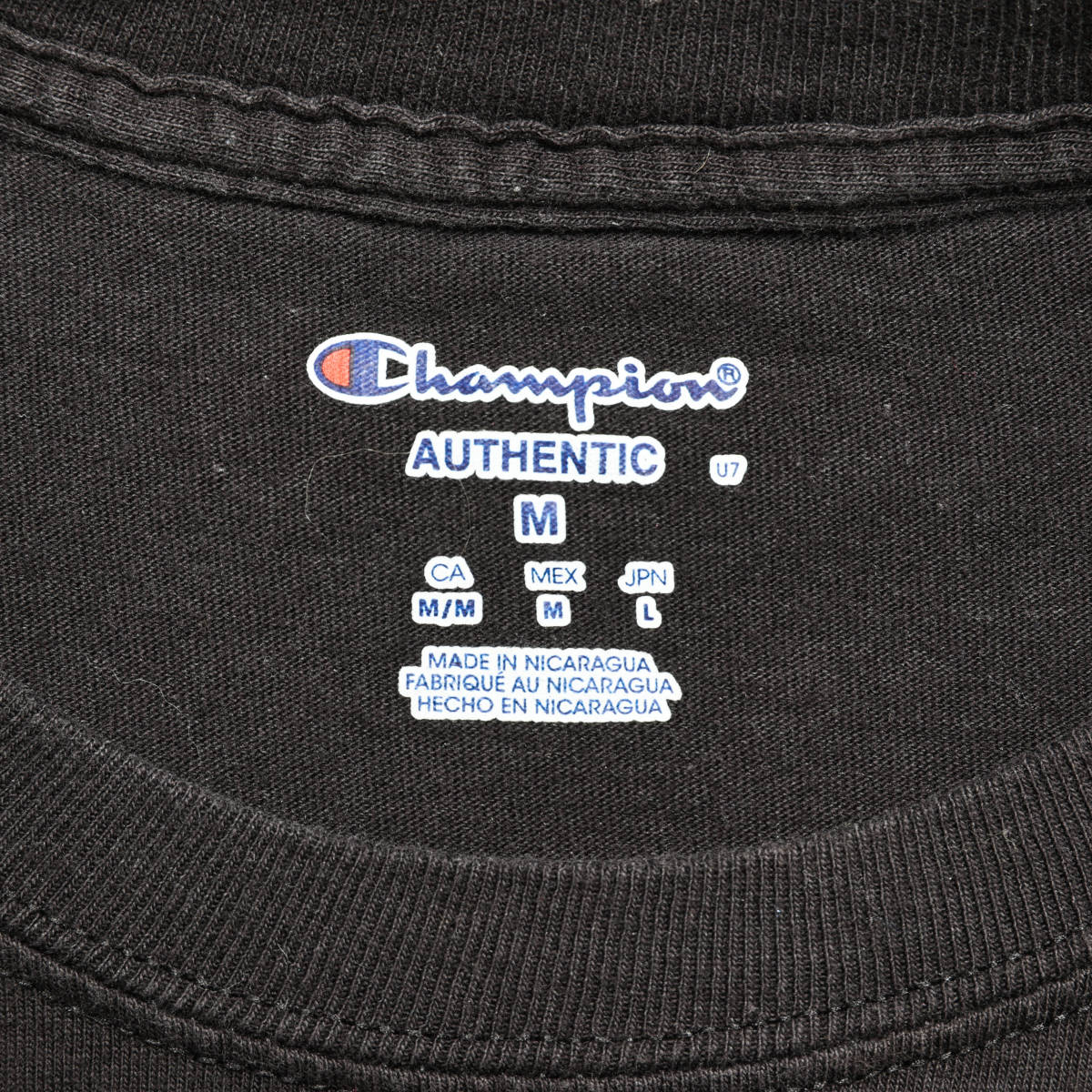 Champion チャンピオン◆ニカラグア製 プリントTシャツ◆ブラック◆サイズMの画像6