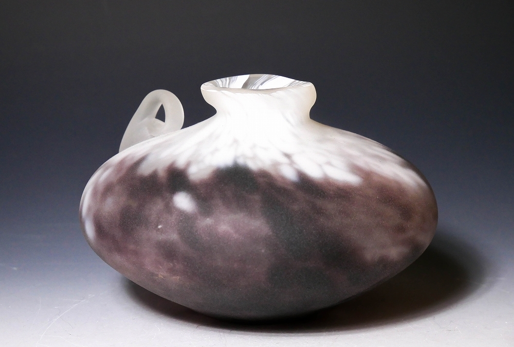 幸 特別展】『藤田喬平』造 手吹 花瓶 共箱◇当店保証 幸 特別展】『藤田喬平』造 手吹 花瓶 共箱◇当店保証