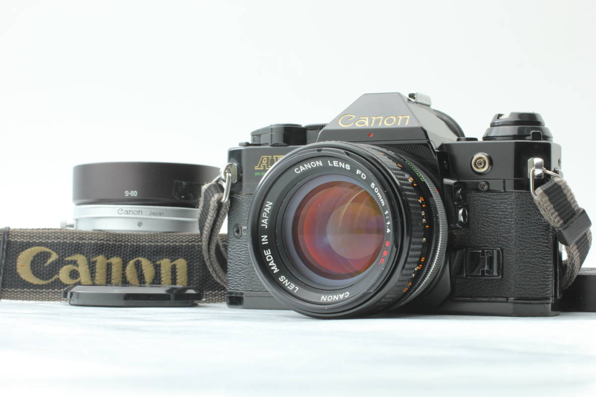 【並品】Canon AE-1 Program Film Camera Black + w/ S.S.C. FD 50mm f1.4 キヤノン 566@77