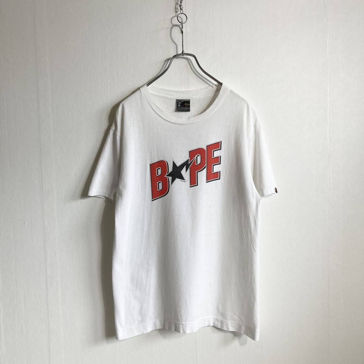 90s A BATHING APE アベイシングエイプ BAPE STAR ベイプスター Tシャツ 半袖 - Size M 襤褸 期間限定商品 あ