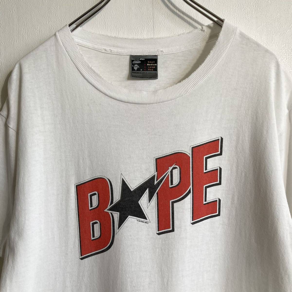 90s A BATHING APE アベイシングエイプ BAPE STAR ベイプスター Tシャツ 半袖 - Size M 襤褸 期間限定商品 あ