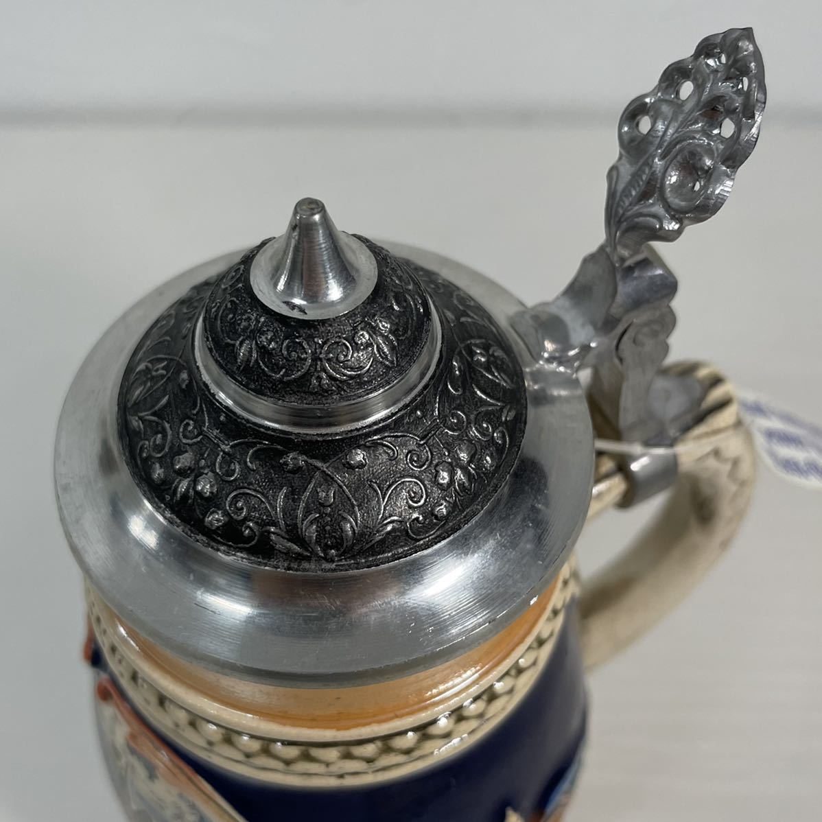 ★594 ドイツ製 蓋付き ビアマグ ビールジョッキ リューデスハイム 陶器の画像6