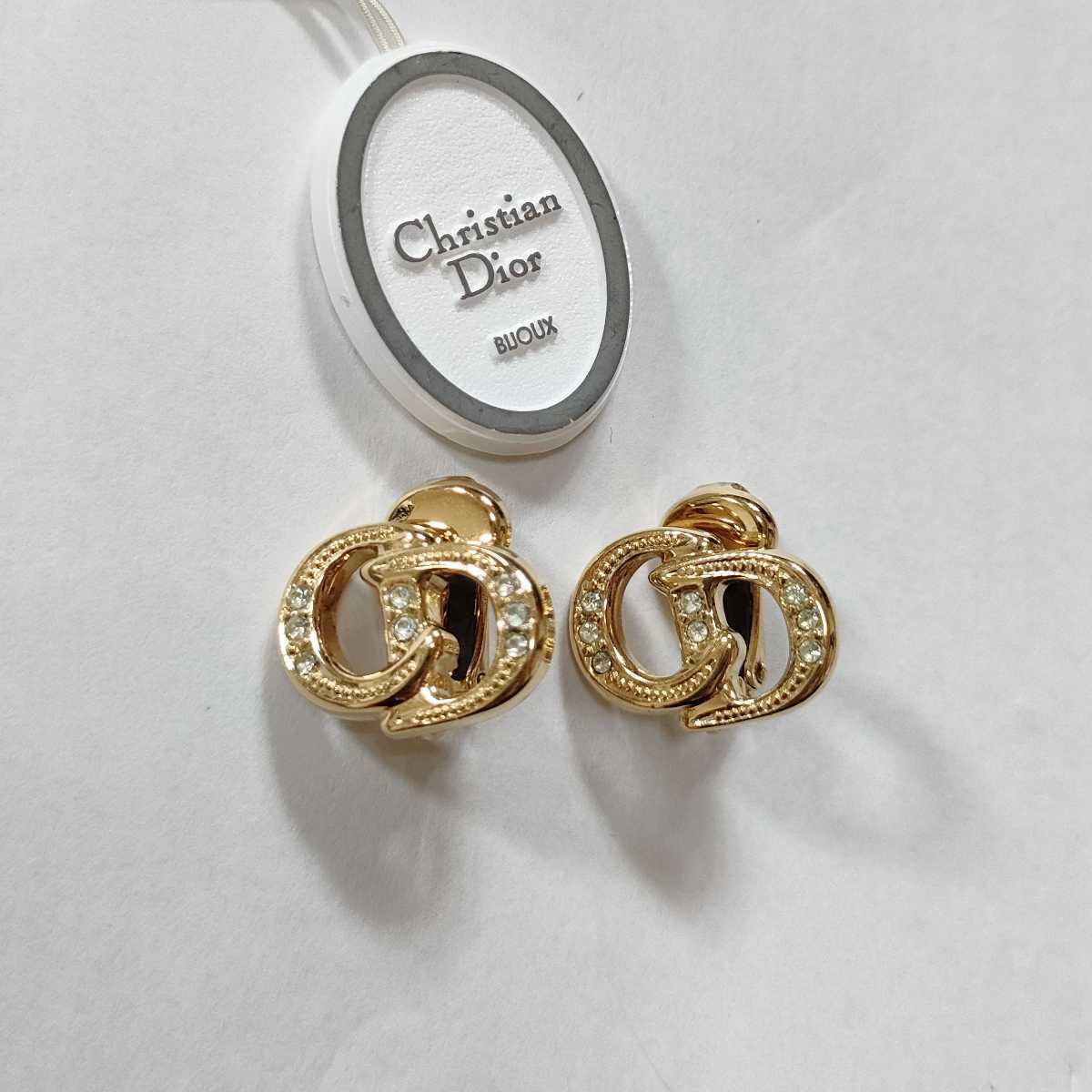 極美品✨ Dior イヤリング CD ロゴ クリップ式 ゴールド 刻印 希少