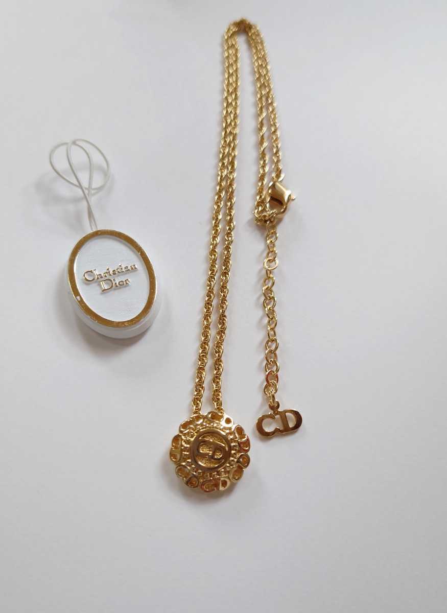 Christian Dior クリスチャン・ディオール ネックレス ゴールド色 美品 