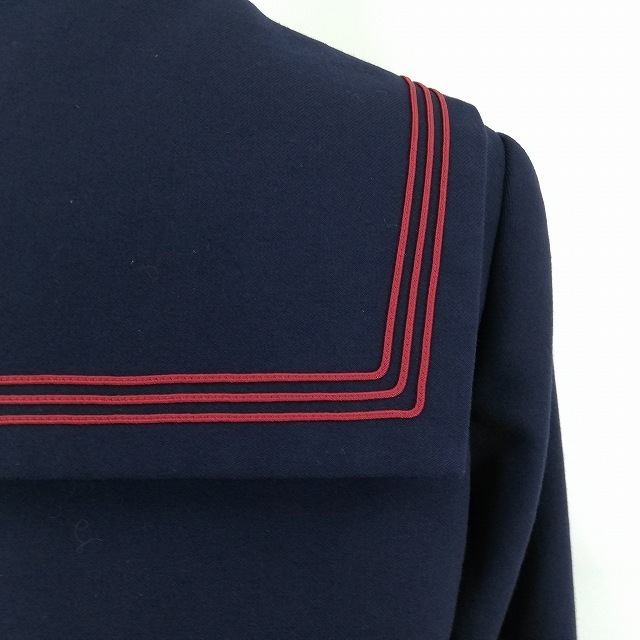 1円 セーラー服 スカート 上下2点セット 冬物 長袖 赤3本線 女子 1円 セーラー服 スカート 上下2点セット 冬物 長袖 赤3本線 女子
