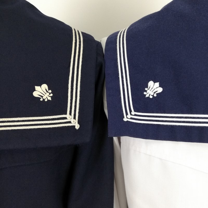 1円 セーラー服 スカート 上下4点セット 中間服 長袖 白3本線 1円 セーラー服 スカート 上下4点セット 中間服 長袖 白3本線