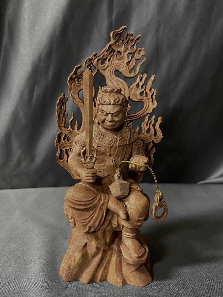 ランキングや新製品 井波彫刻 仏教工芸品 総楠製 極上彫 木彫仏像 倶利