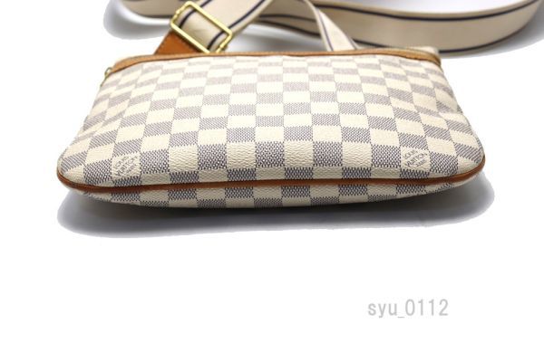 希少美中古■LOUIS VUITTON ダミエアズール ポシェットボスフォール レザー ショルダーバッグ ルイヴィトン■0623rn28095_底面破れなしです！