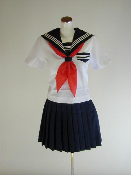 C9*[ new goods ]. high school uniform * summer sailor suit set WA front opening ( large size )