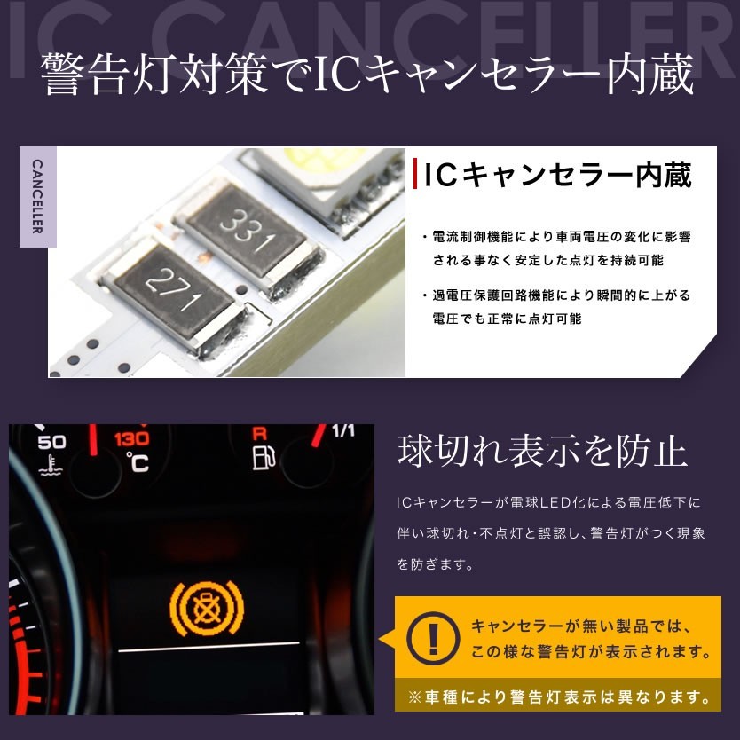 フォード エクスプローラー 1FME　1FMW LED ナンバー灯 ライセンス灯 SMD T10 2個 キャンセラー内蔵 ホワイト_画像3