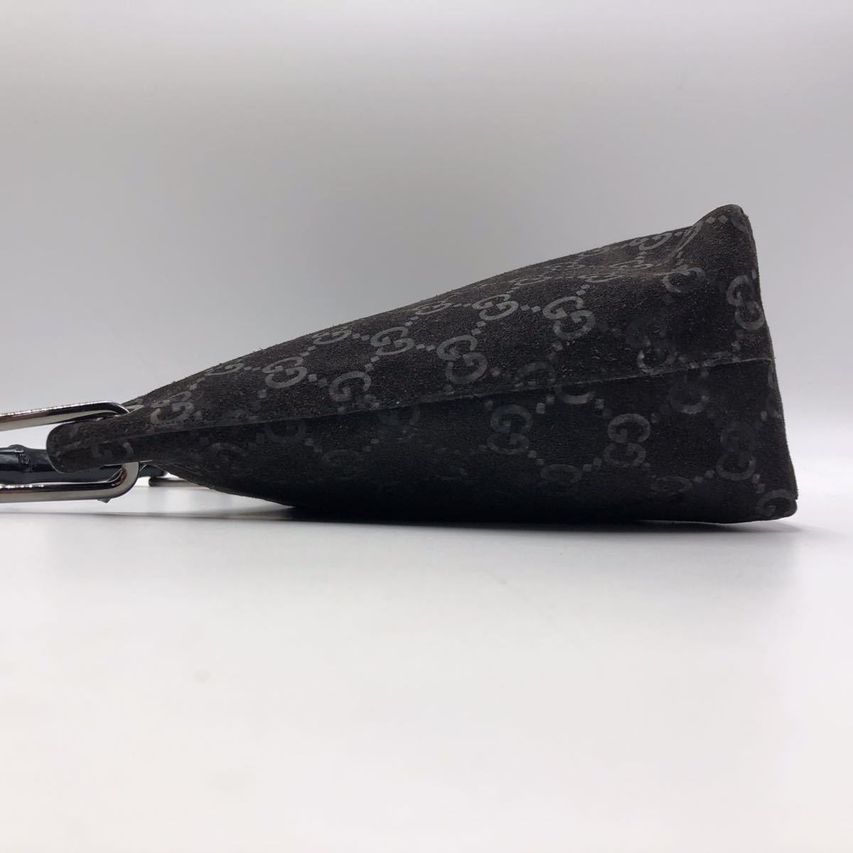 1円【極美品】 GUCCI バンブー ハンドバッグ GG柄 スエード レザー
