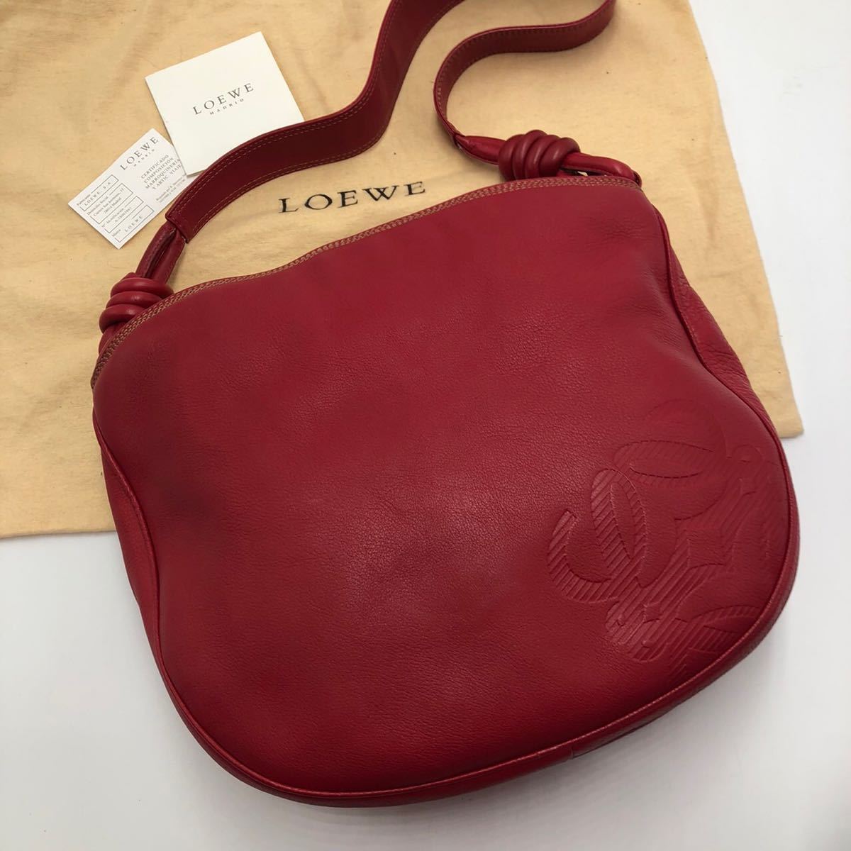 1円【極美品】 LOEWE ノット ショルダーバッグ ねじれレザー