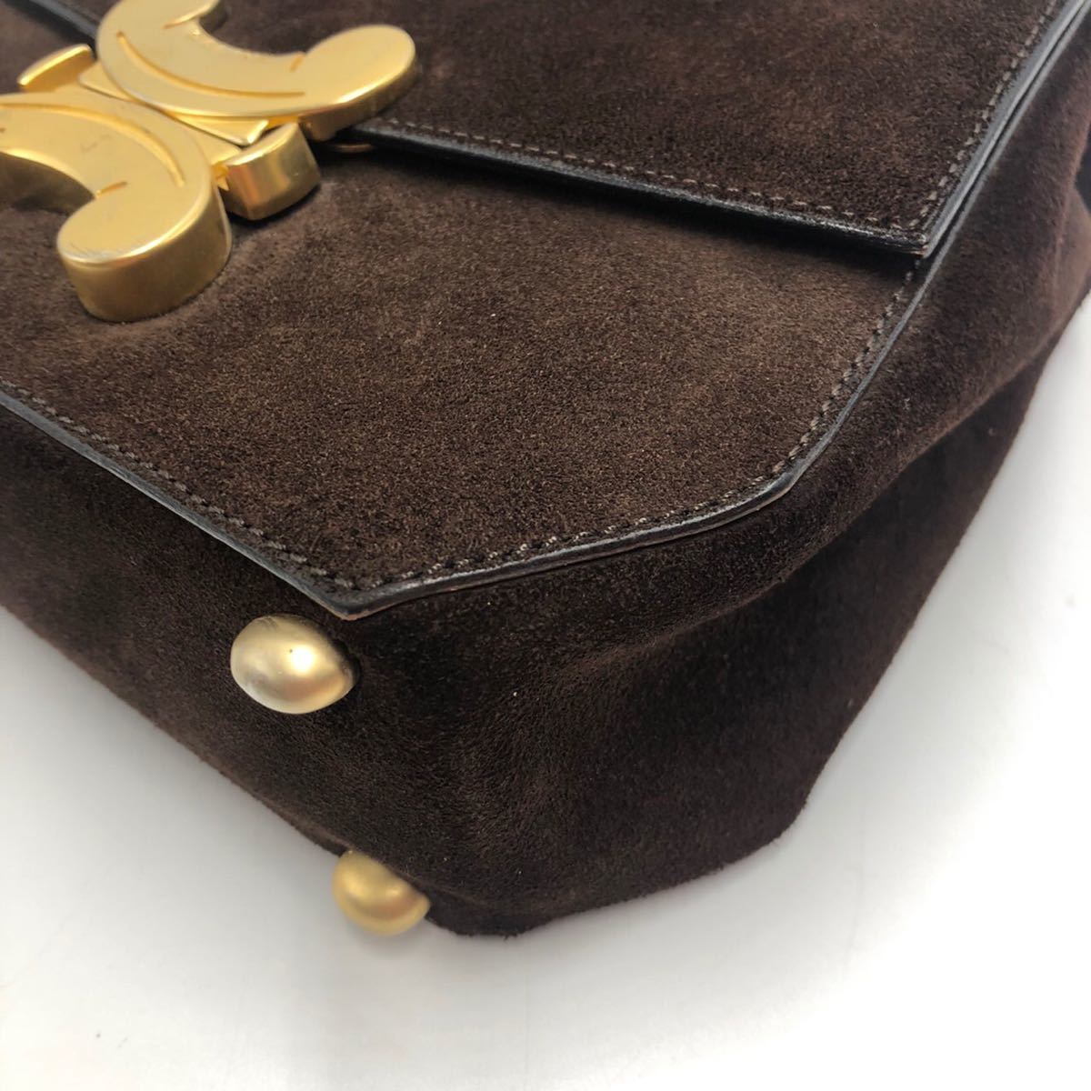 1円【極美品・超希少】 CELINE ハンドバッグ デカ トリオンフ ゴールド