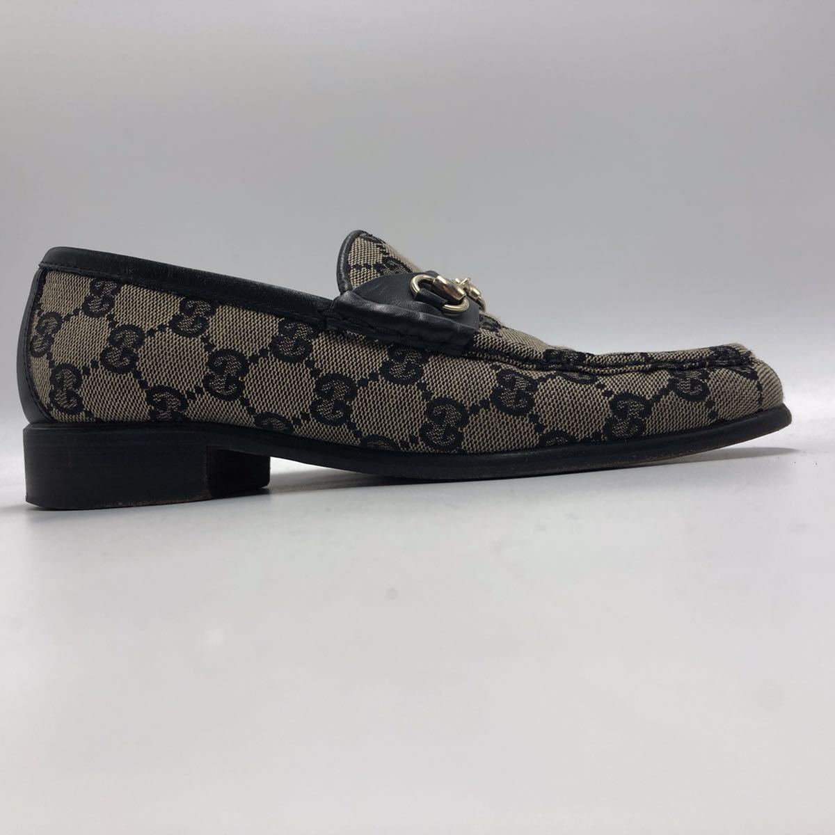 1円【極美品】 GUCCI パンプス GG キャンバス レザー ホースビット ゴールド金具 レディース 靴 ヒール シューズ ローファー グッチ 36C_画像5