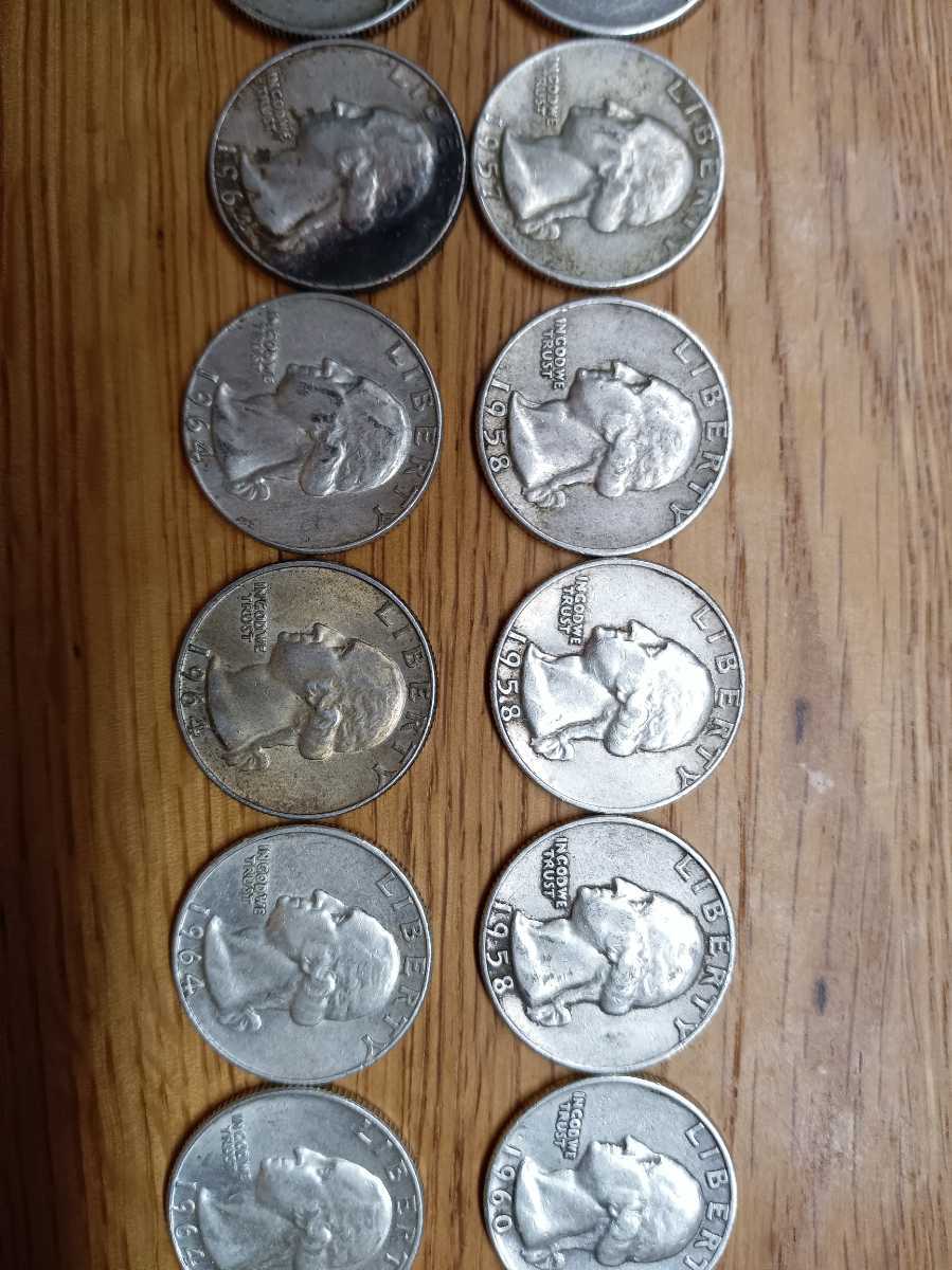 として ヤフオク アメリカ25セント銀貨枚1937 1964年銀品位900 セントは Shineray Com Br