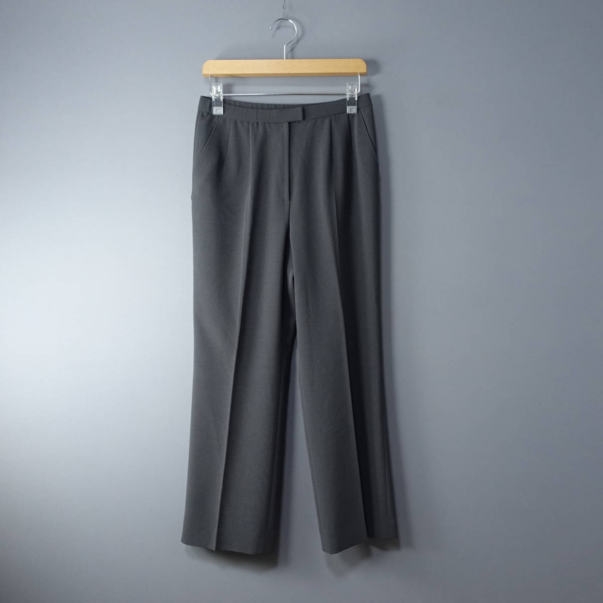 * beautiful goods *Leilian/ Leilian /9/ made in Japan / waist rubber slacks / gray / lady's M size corresponding / pants / center Press 