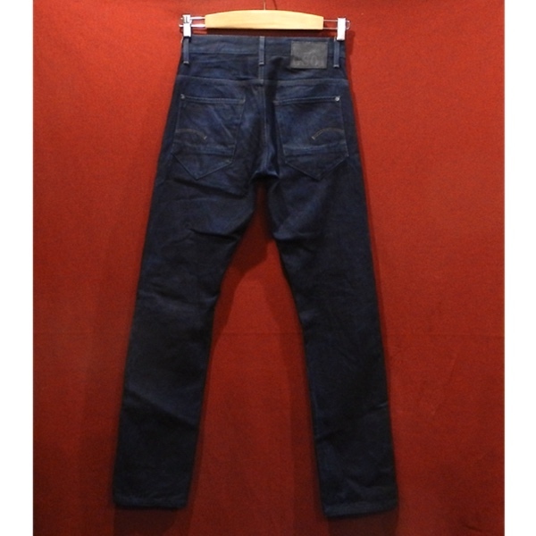 G-STAR RAW DENIM ジースター デザイン ストレート 後染め カラー デニム パンツ ジーンズ 耳付き 濃紺 28 美品_画像2