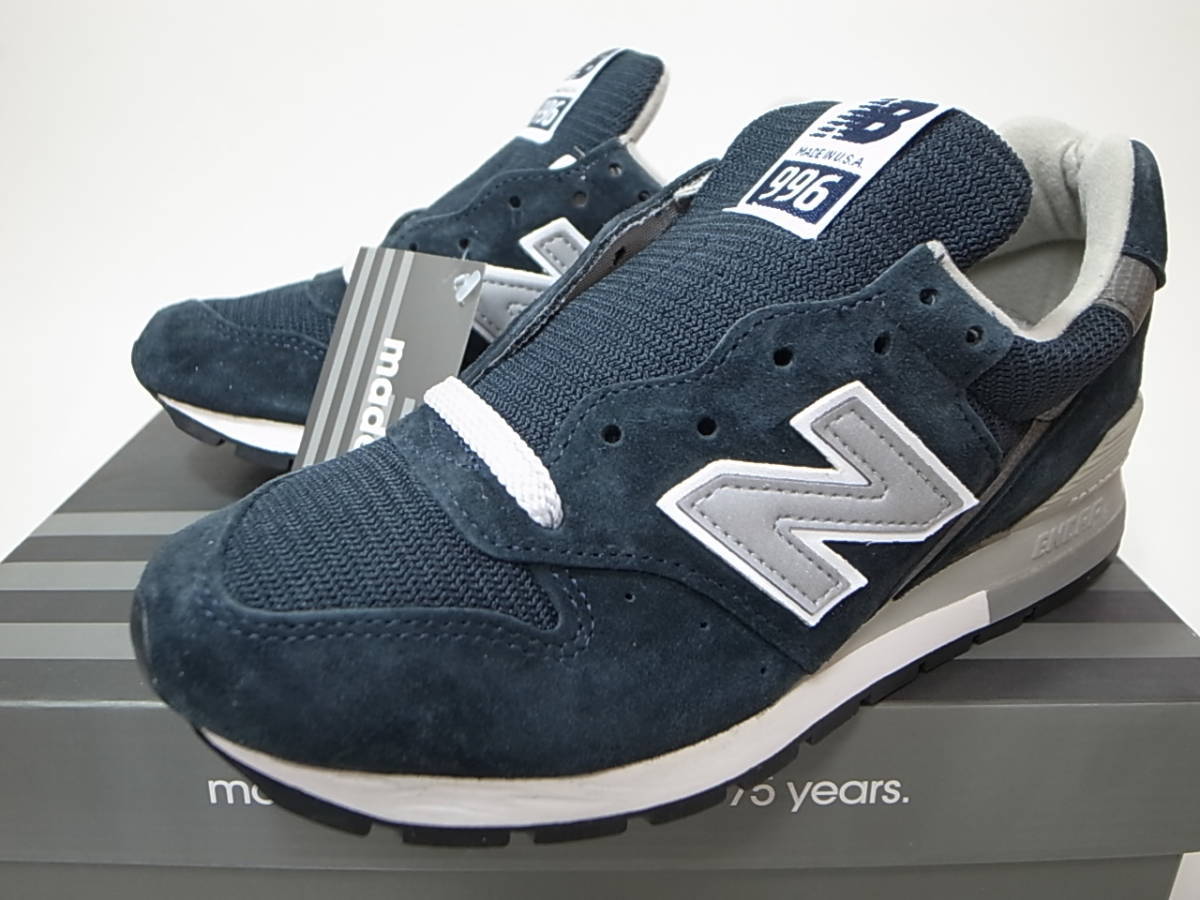 [ free shipping prompt decision ]NEW BALANCE USA made M996NAV 22.5cm US4.5 new goods NAVY navy blue navy SUEDE suede mesh MADE IN USA American made America made 