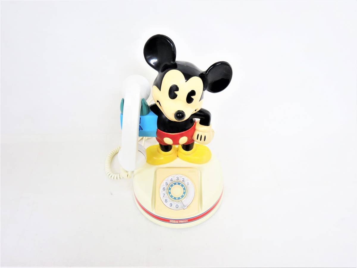 昭和レトロ 当時物 80s kanda ミッキーマウス テレフォン DISNEY vintage Mickey Mouse phone DK-64l ダイヤル式 電話機 中古品 002-12-H42_画像2