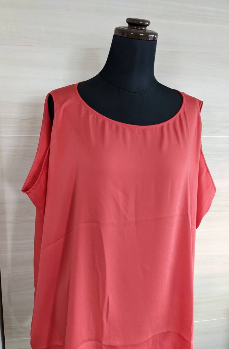  shop channel buy /sabby genteel/ car Be jen teal / no sleeve pull over / tops / polyester 100%/M/ coral pink 