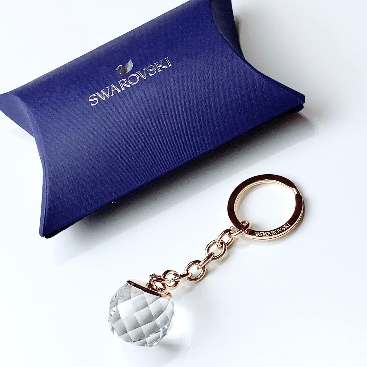 美品正規品】SWAROVSKI スワロフスキー キーリング ボール 美品正規品】SWAROVSKI スワロフスキー キーリング ボール