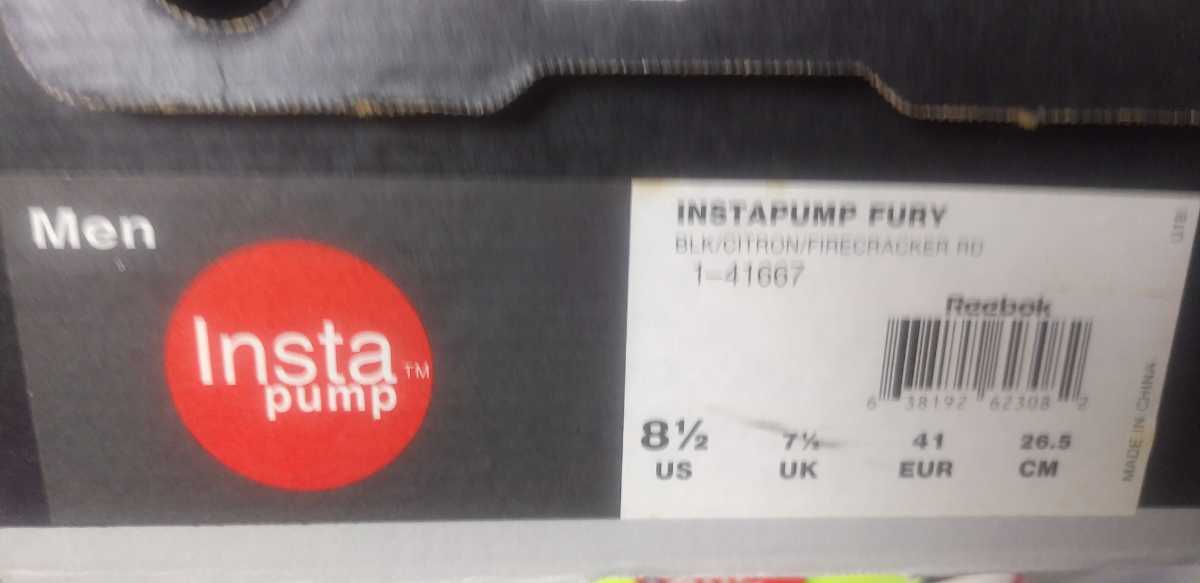 送料無料 国内 正規 新品未使用 元箱 付属 リーボック インスタ ポンプ