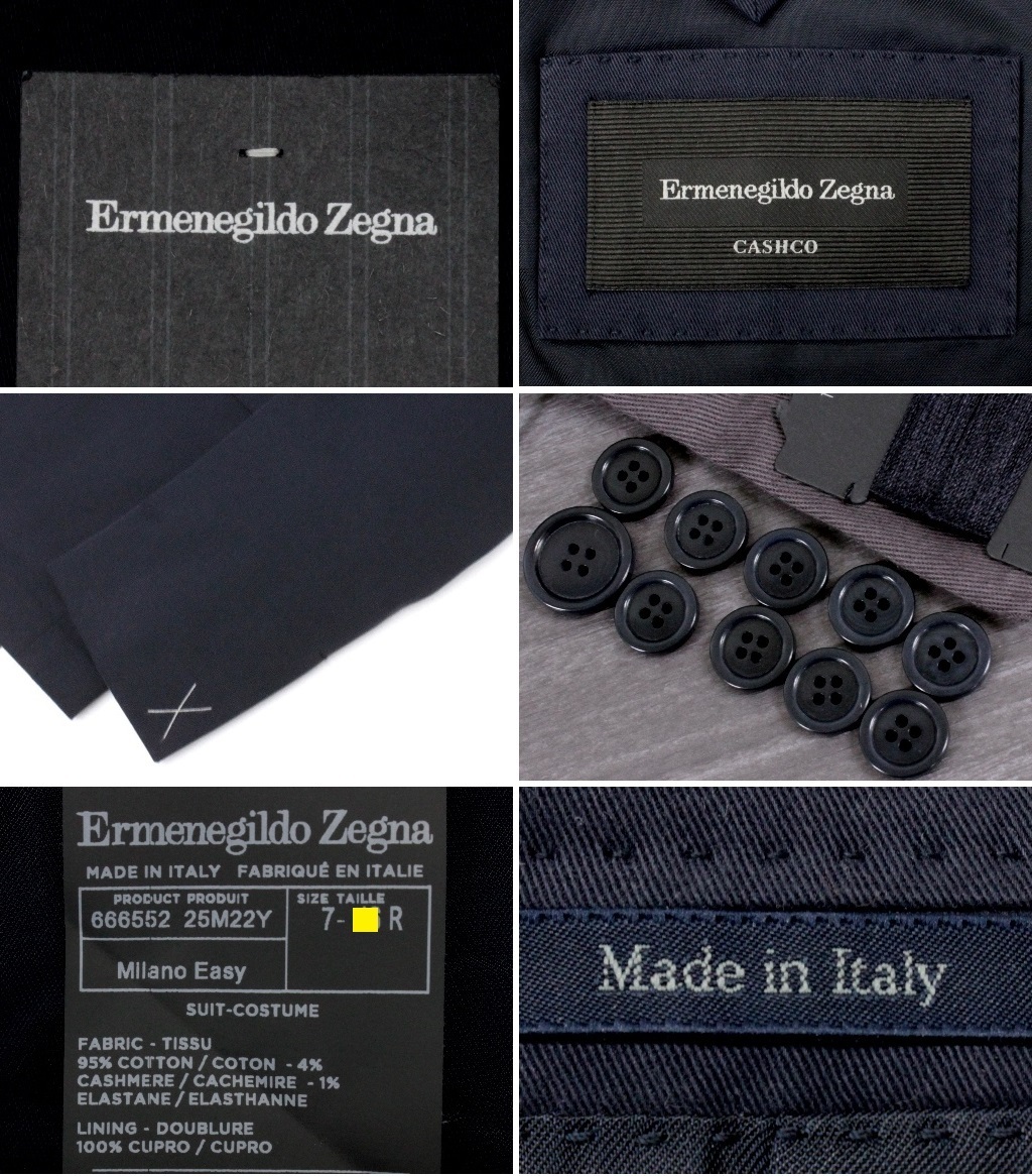 43万新品◇50=M~L◇Ermenegildo Zegna◇ゼニアCASHCO 紺カシミア混