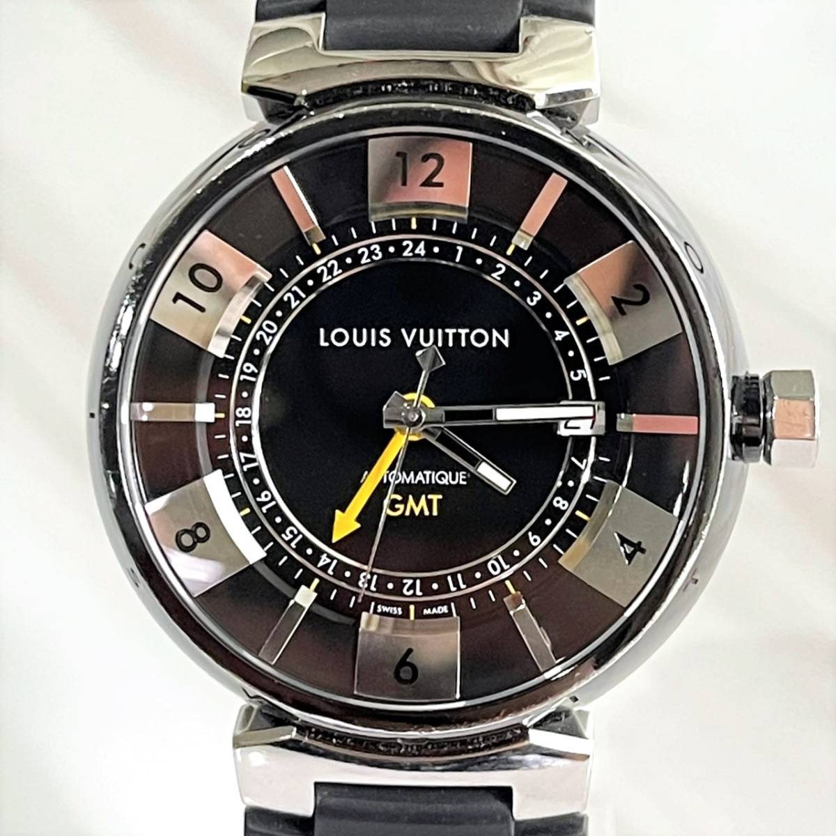 美品 ルイヴィトン タンブールGMT 自動巻き Q113K 腕時計