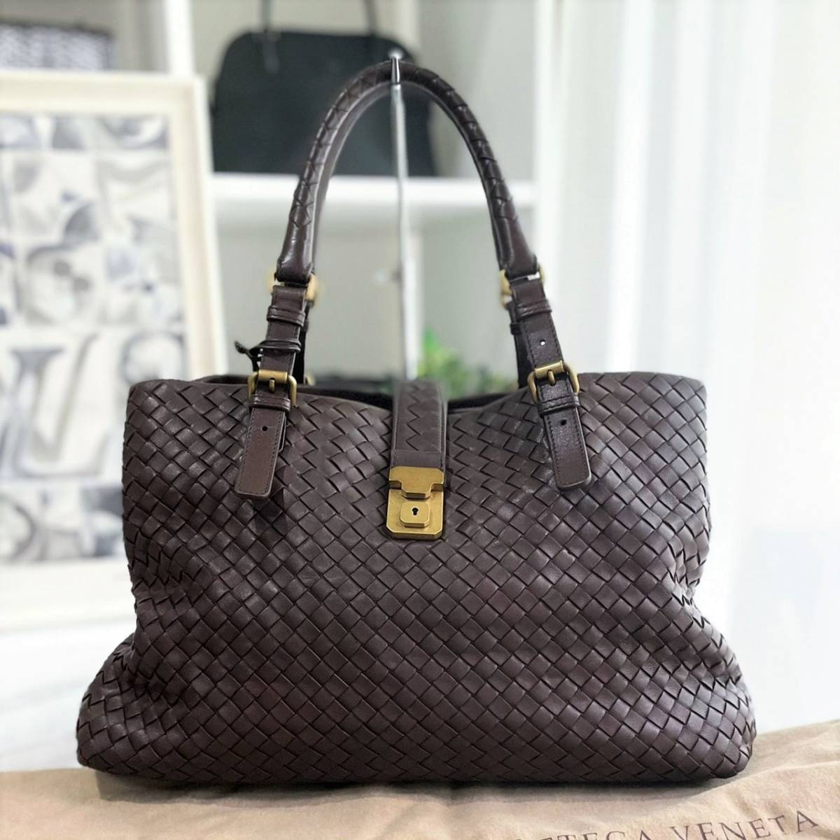 極美品！BOTTEGA VENETA ローマ ハンドバッグ イントレチャート