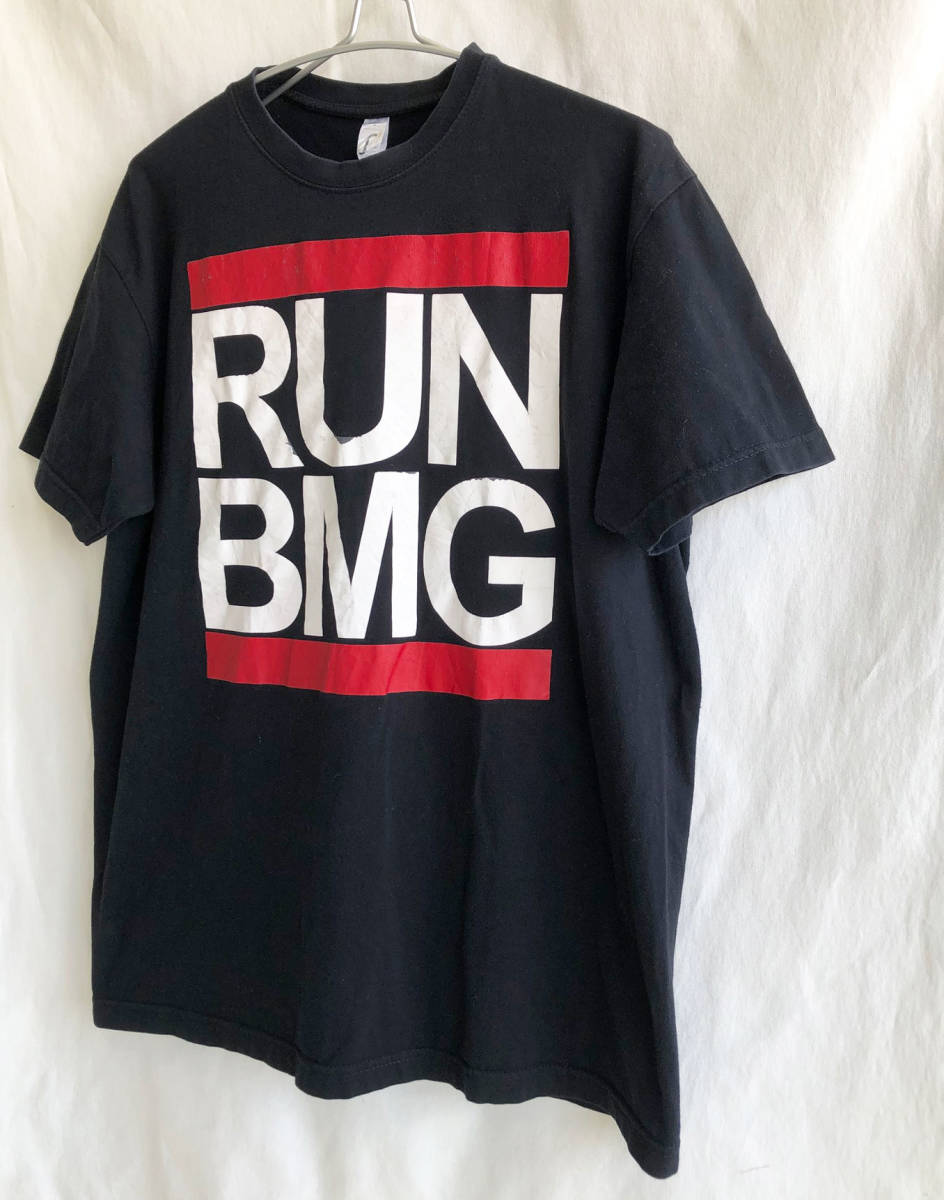 [90\'s евро * Vintage ]RUN BMGparoti- футболка /L размер / черный /RUN DMC/SOL\'S Imprial/ Old school / очень редкий (om-225-2i)