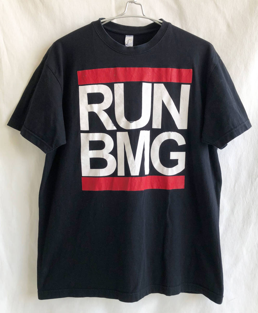 [90\'s евро * Vintage ]RUN BMGparoti- футболка /L размер / черный /RUN DMC/SOL\'S Imprial/ Old school / очень редкий (om-225-2i)