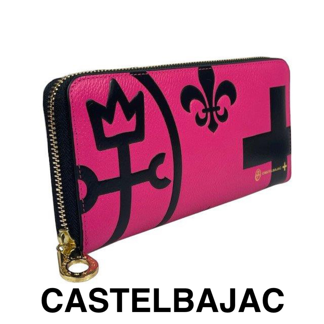 カステルバジャック CASTELBAJAC 牛革ラウンド長財布 プリント長財布