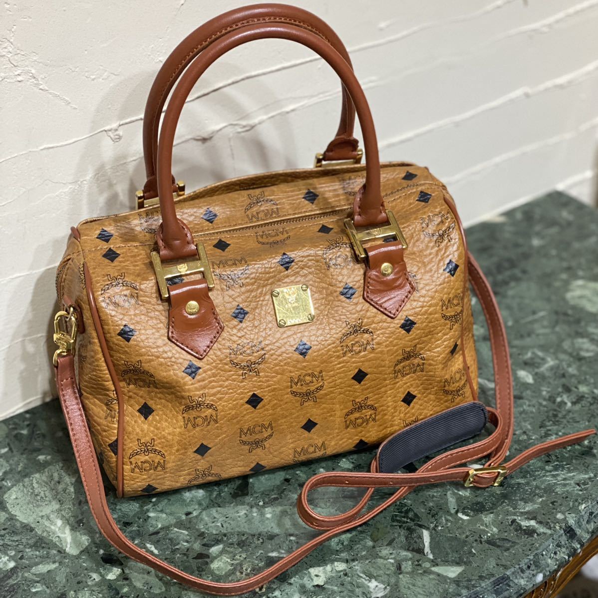 Yahoo!オークション - 良品 MCM VINTAGE 2WAY ミニボストンバッグ...