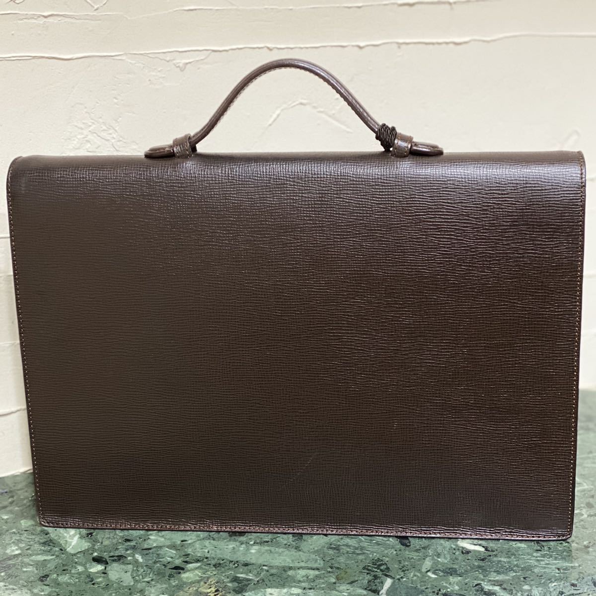 VINTAGE LOEWE 型押しレザー 2WAYビジネスバッグ ハンドバッグ ショルダーバッグ ブラウンヴィンテージバッグ オールドロエベ